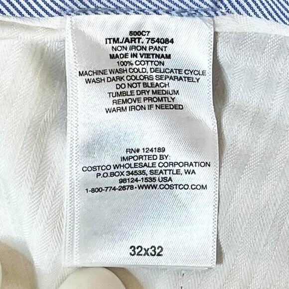 Kirkland Signature Non-Iron 100% Cotton Dress Pants 32x32 – Classic Khaki - Picture 3 of 8